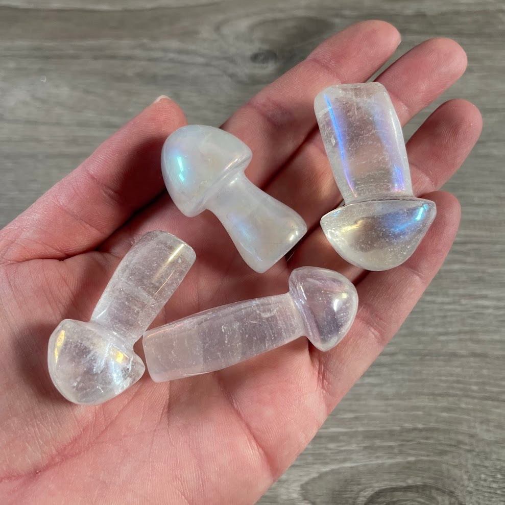 aura hand carved gemstone mushroom healing crystal bulk