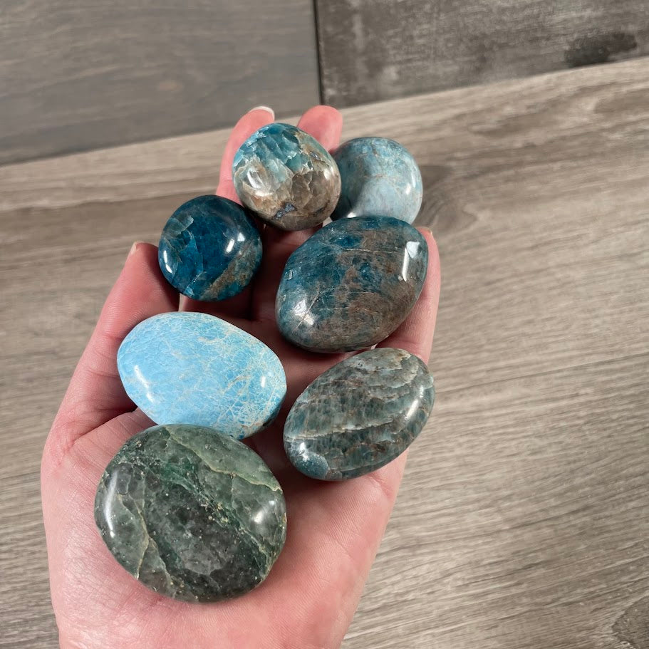 apatite wholesale palm stone assortment sold by the ounce