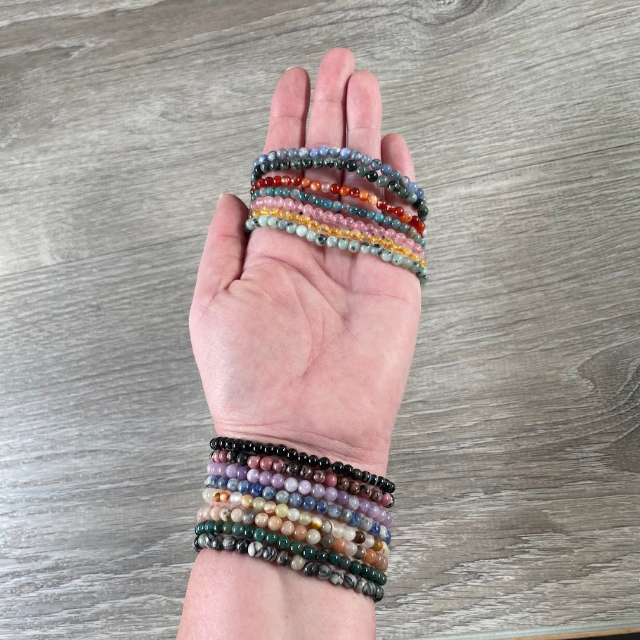 4mm gemstone bead bracelet wholesale bulk for retailers