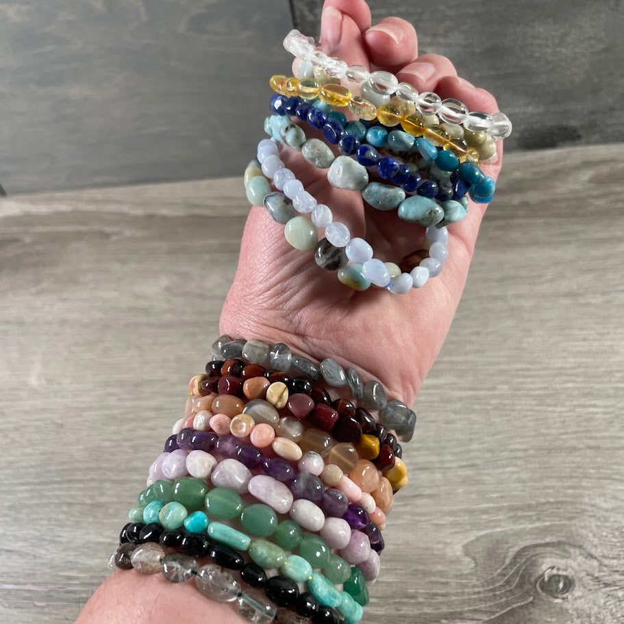 Wholesale gemstone nugget bracelet assortment for retailers
