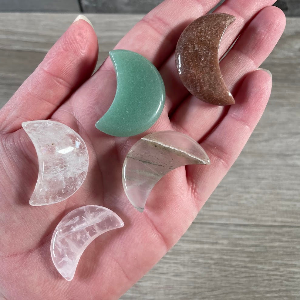 assorted crescent moon crystal wholesale gemstone moons