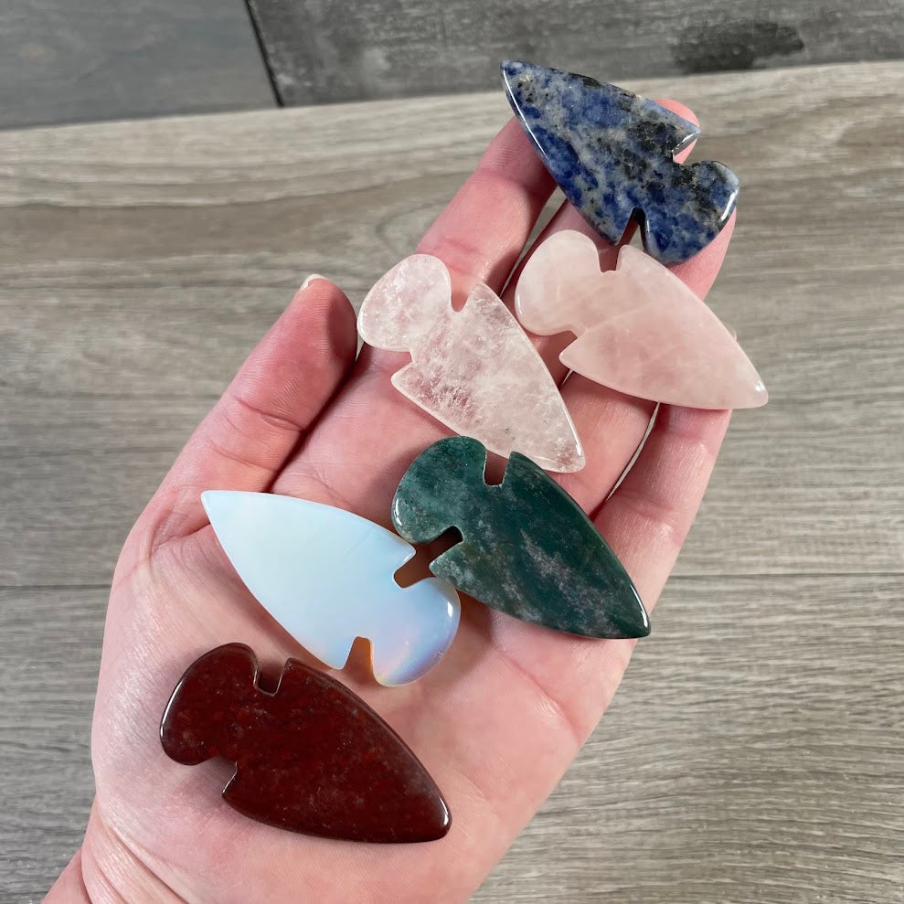 Wholesale polished gemstone arrowheads for jewelry making and crafts