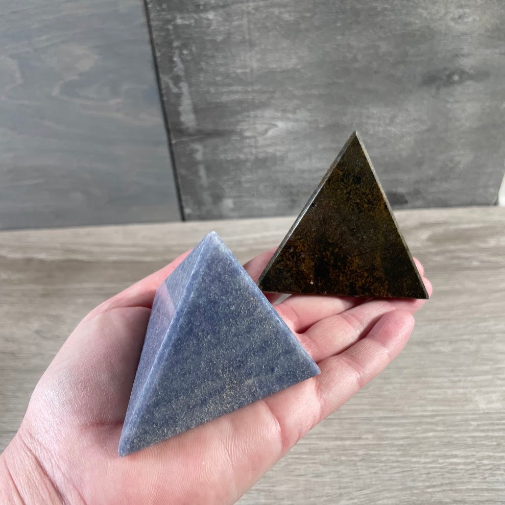 assorted sacred geometry tetrahedron crystal for meditation and crystal grids