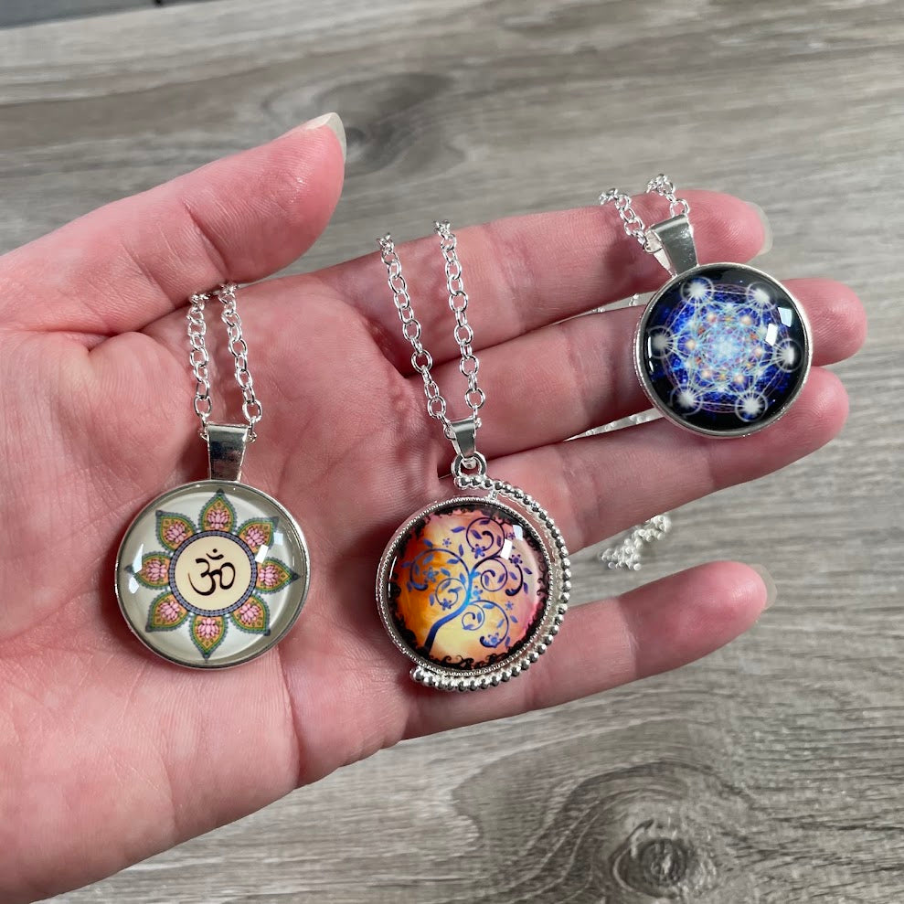 Assorted New Age jewelry necklaces for crystal shops and boutiques
