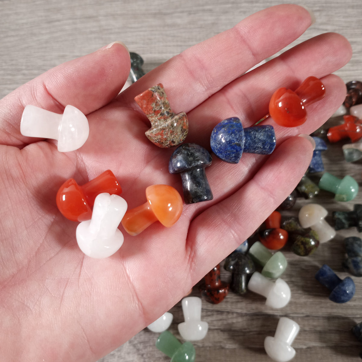 Assorted crystal mushroom carving for gift shops and collectors