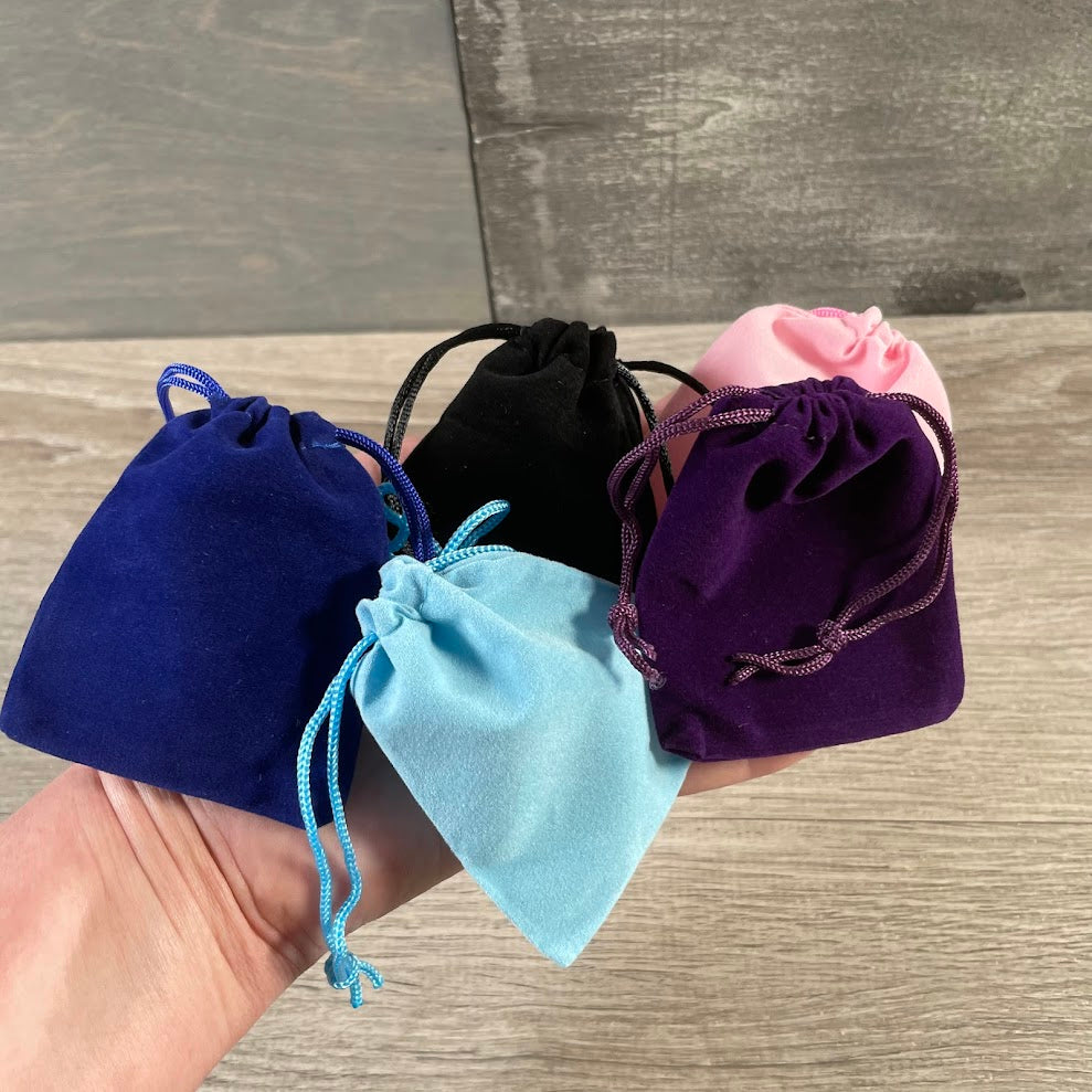 assorted colors pouch for healing crystals