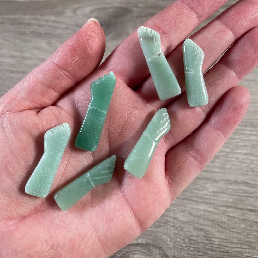 aventurine polished gemstone Figa Hand crystal carving for metaphysical shops