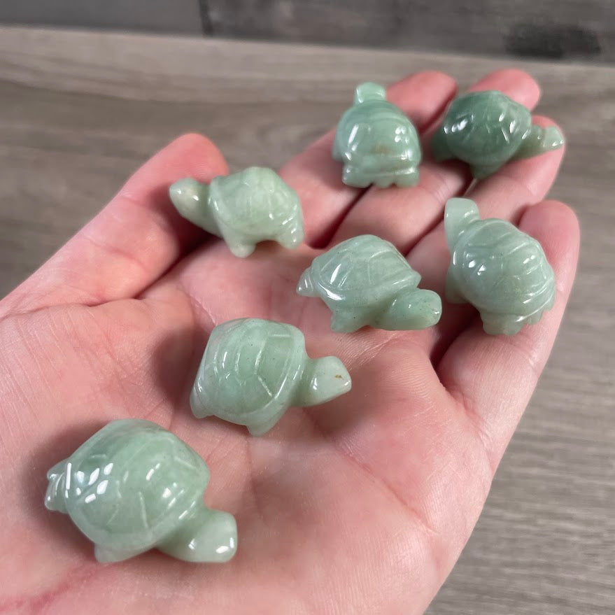 Aventurine natural stone turtle figurines for wholesale crystal and metaphysical retailers