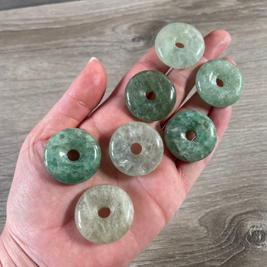 aventurine 30mm donut pi stone necklace making supplies for gift shops