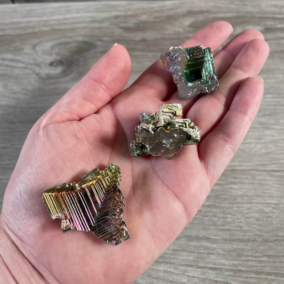Rainbow metallic bismuth mineral specimen for wholesale rock and crystal stores