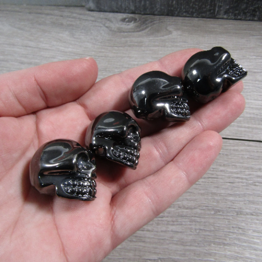 Aura Electroplated Glass Skulls