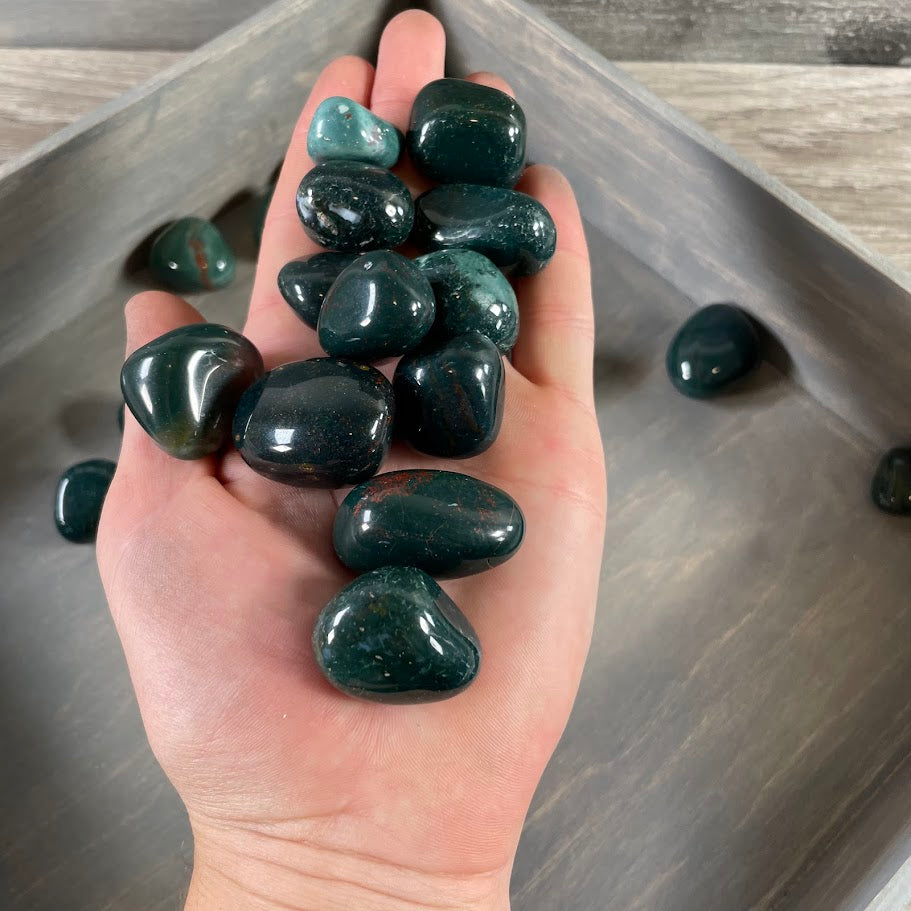 Bloodstone tumbled stones 1 pound bulk gemstone lot