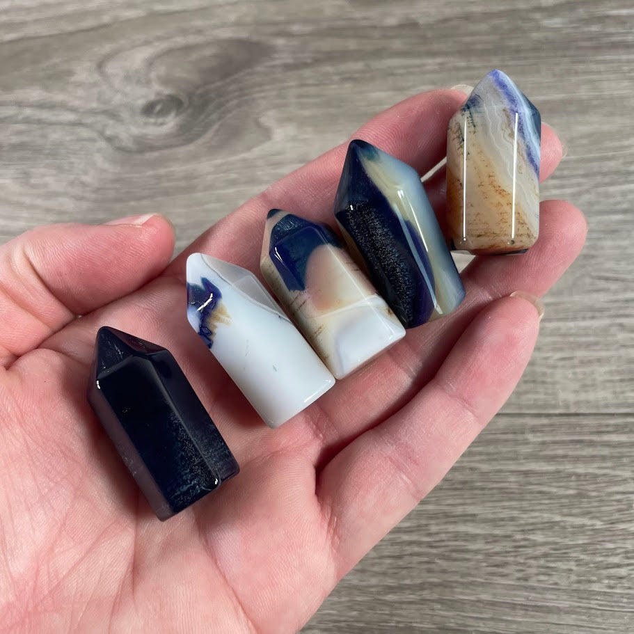Dyed Blue Agate small crystal tower perfect for retailers and gift stores