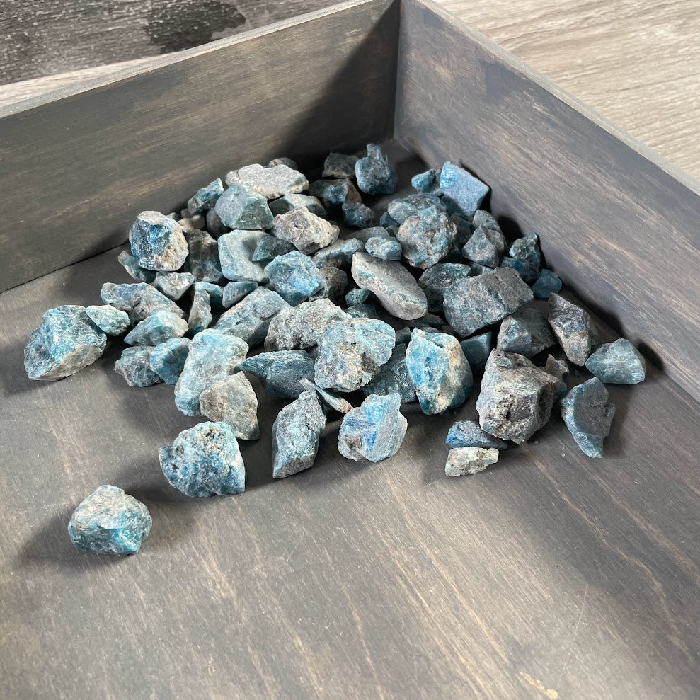 Blue apatite rough crystal wholesale one pound natural stone