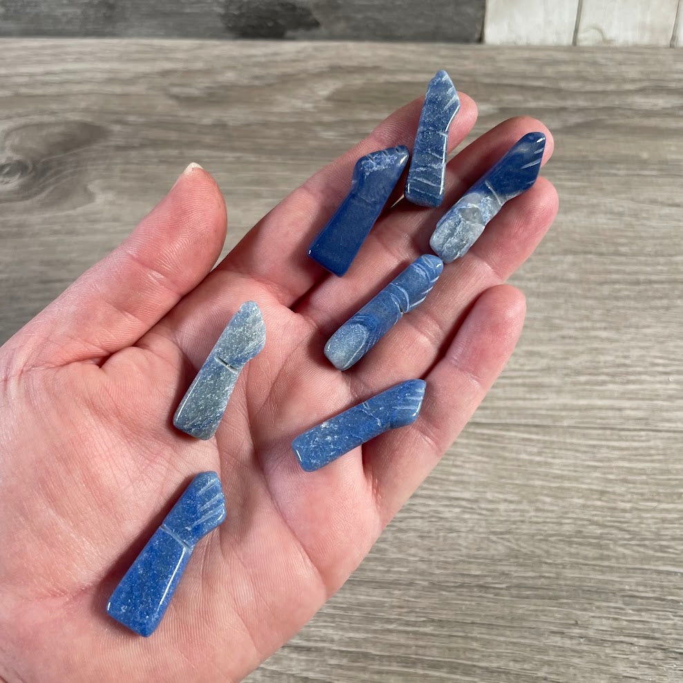 blue quartz wholesale Figa Hand gemstone carving and metaphysical gift