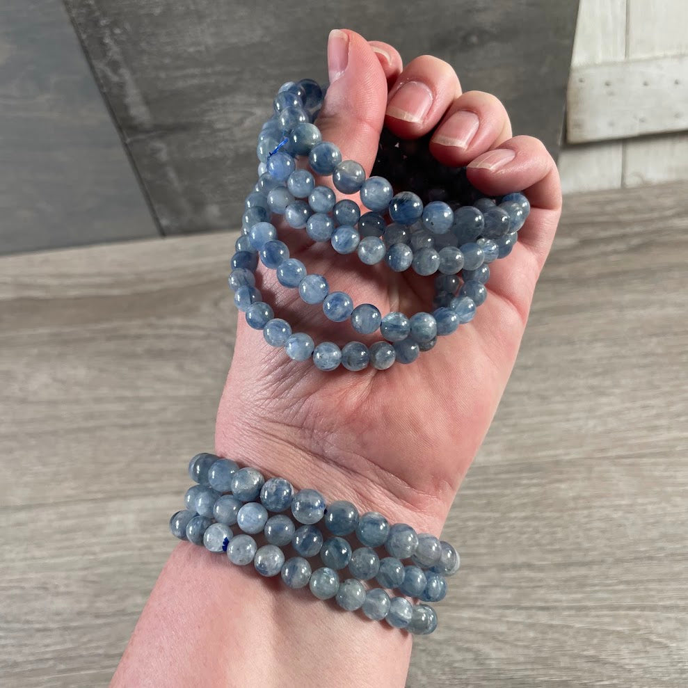 Bulk wholesale layering blue kyanite beaded bracelets
