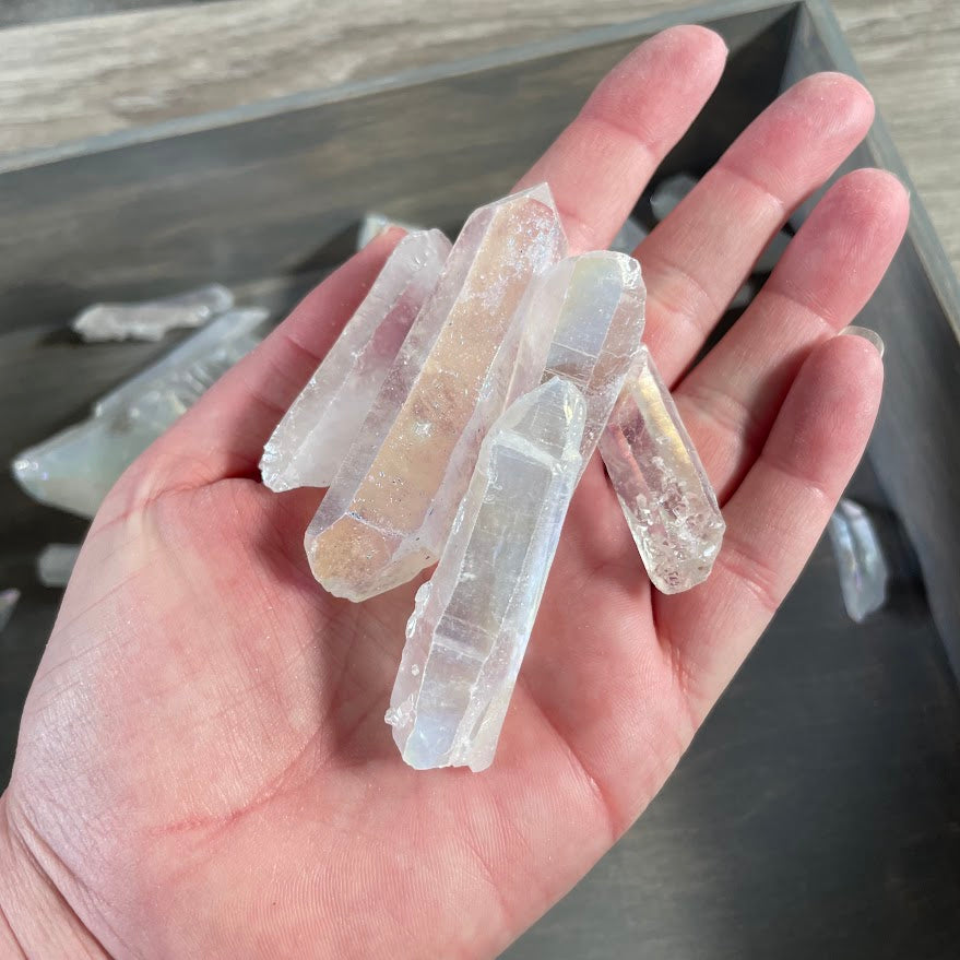 Angel Aura Quartz crystal points 1 lb bulk stones for wholesale crystal and gift shops