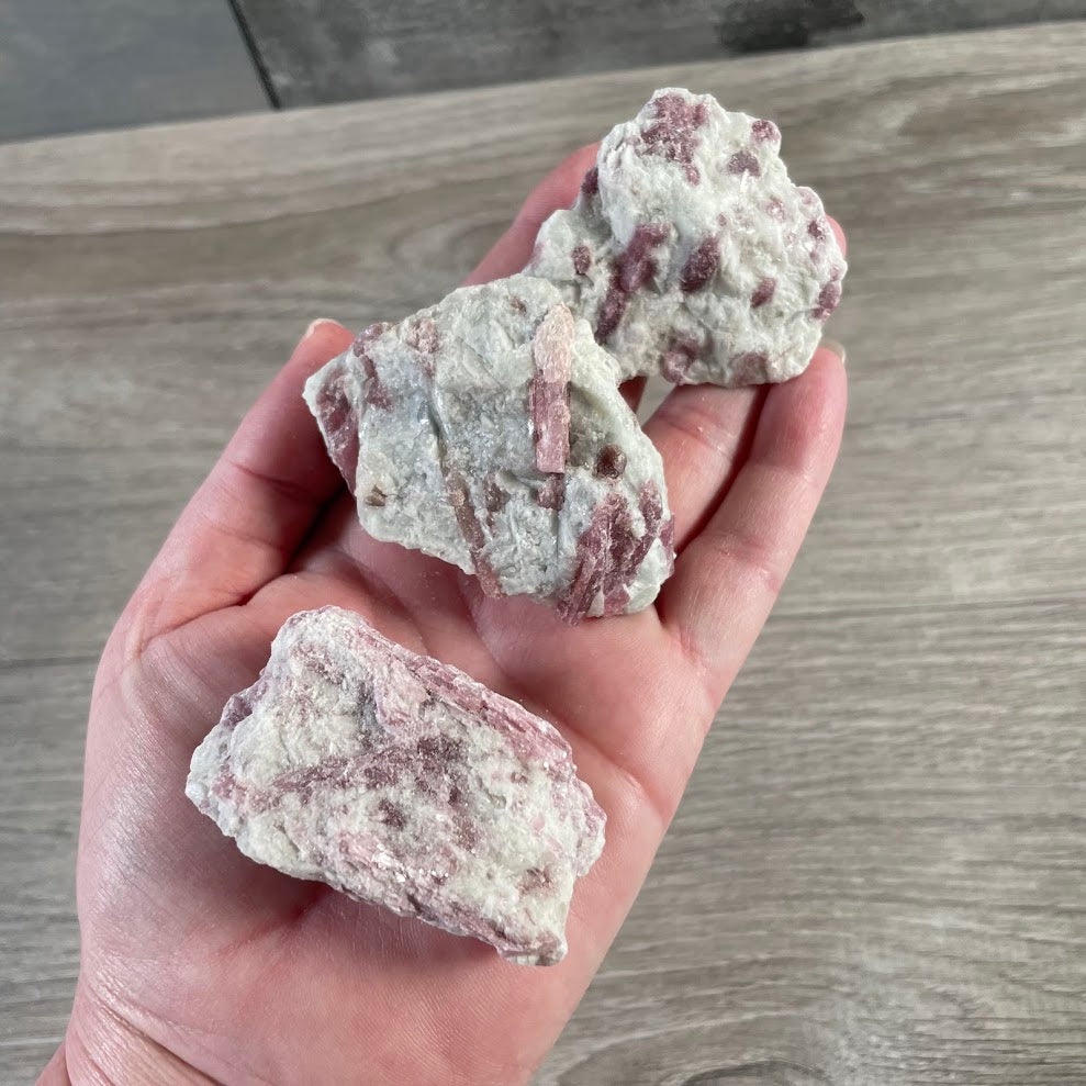 Pink tourmaline in quartz mineral specimens for collectors