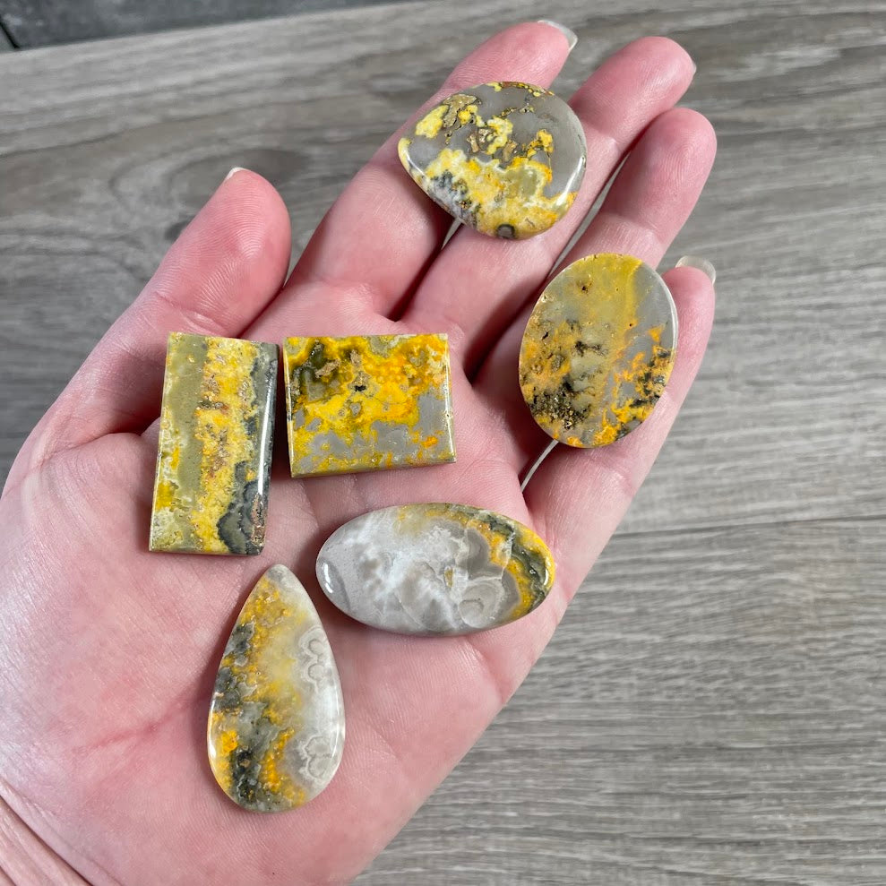 bumble bee jasper polished natural stone  cabachons for jewelry designers and retailers