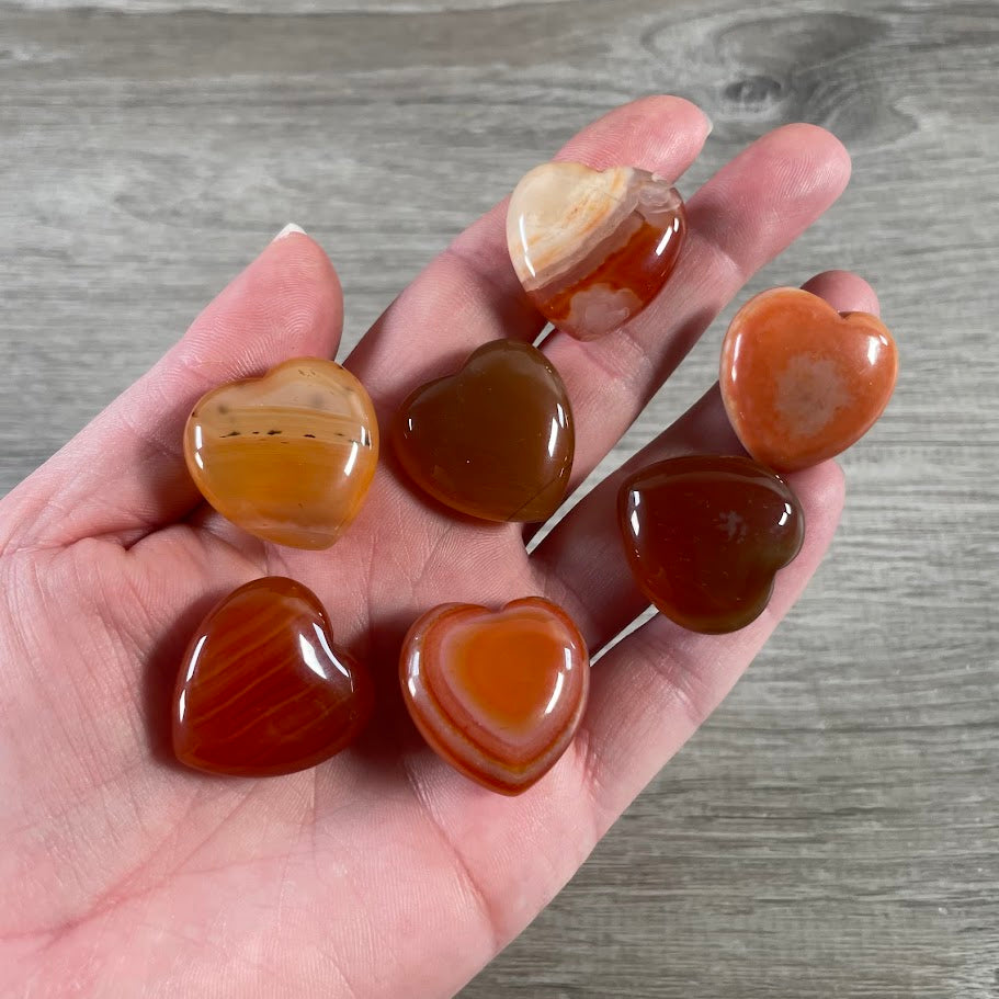 carnelian gemstone pocket heart polished small crystal carving for bulk wholesale