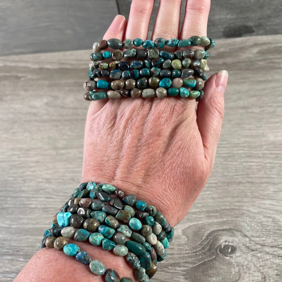 chrysocolla wholesale crystal bracelet with assorted natural gemstone stones