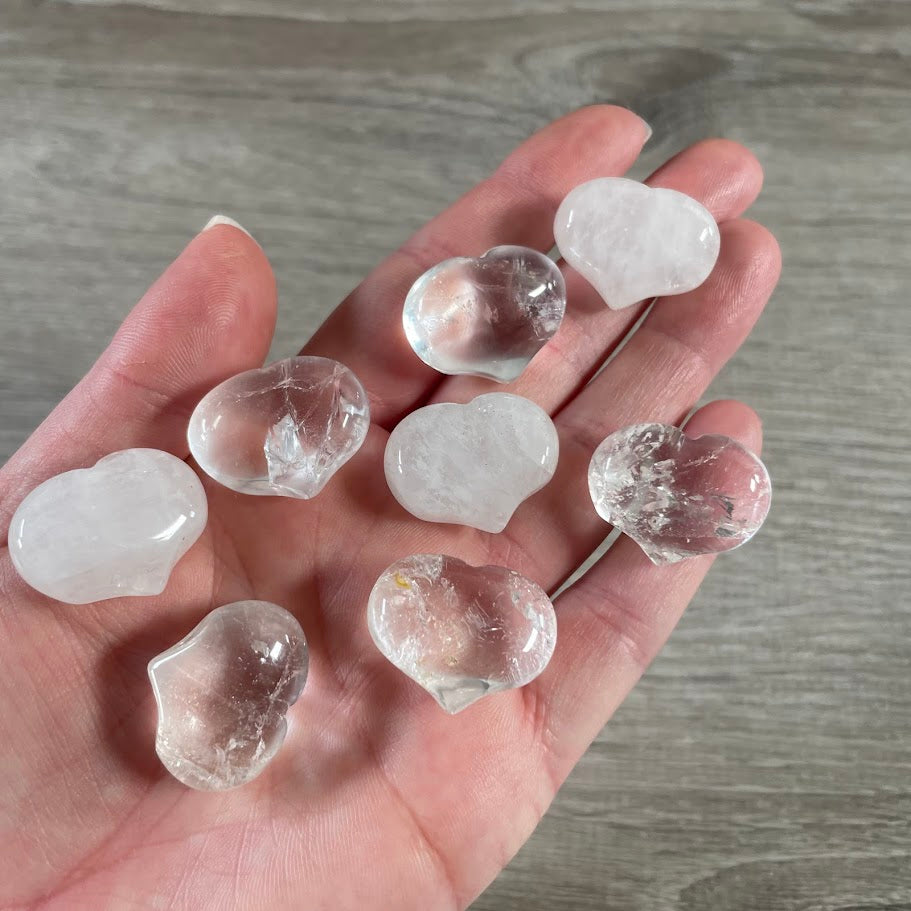 Bulk clear quartz puffy hearts wholesale pocket stones and gifts wholesale