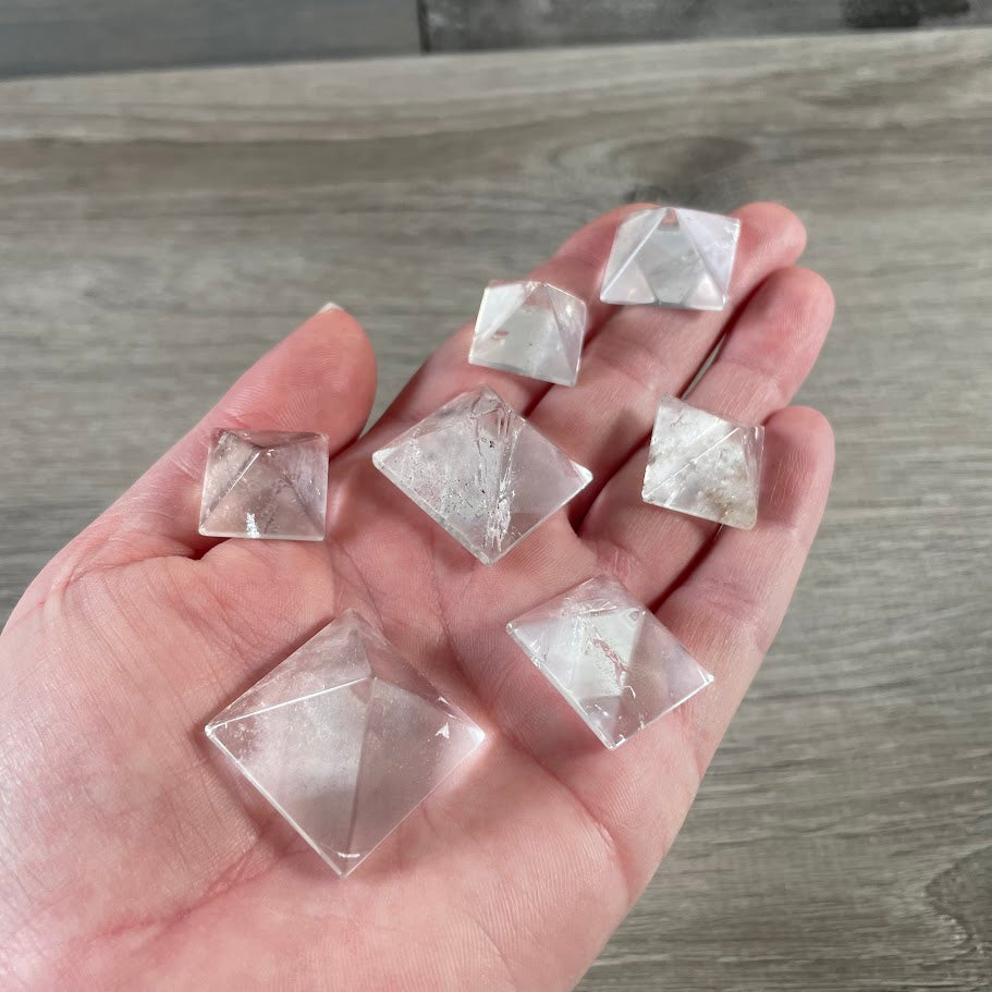 clear quartz natural pyramid shaped crystals wholesale from keystone crystals