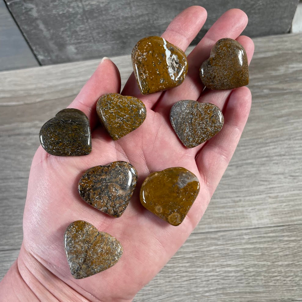 cosmic jasper Brazilian gemstone hearts polished crystal pocket stones for wholesale