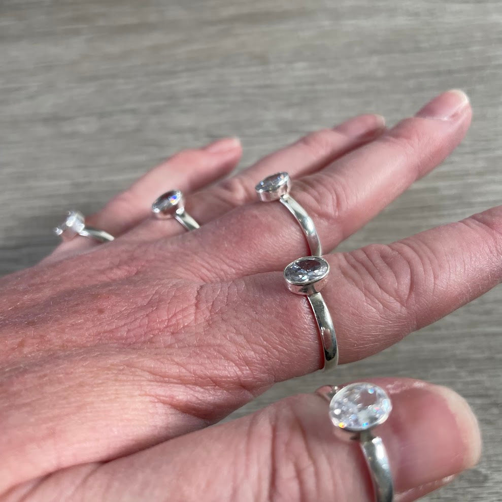 Wholesale CZ sterling silver rings for boutique jewelry and gift shop collections
