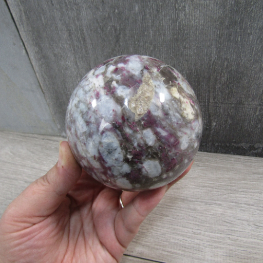 Pink Tourmaline In Quartz Sphere Large Display Size