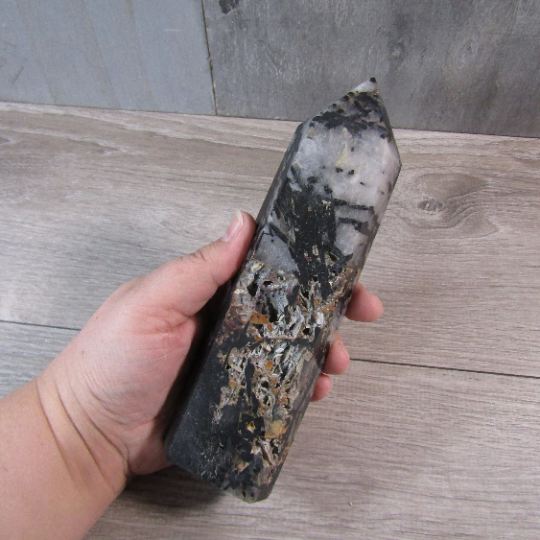 Tourmalinated Quartz Obelisk Large Display Size