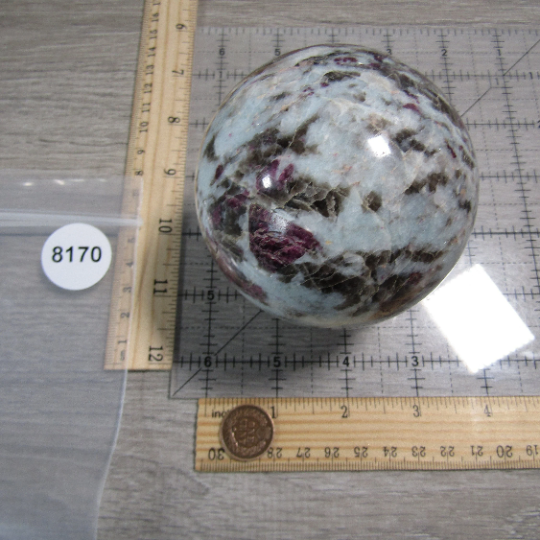 Pink Tourmaline In Quartz Sphere Large Display Size