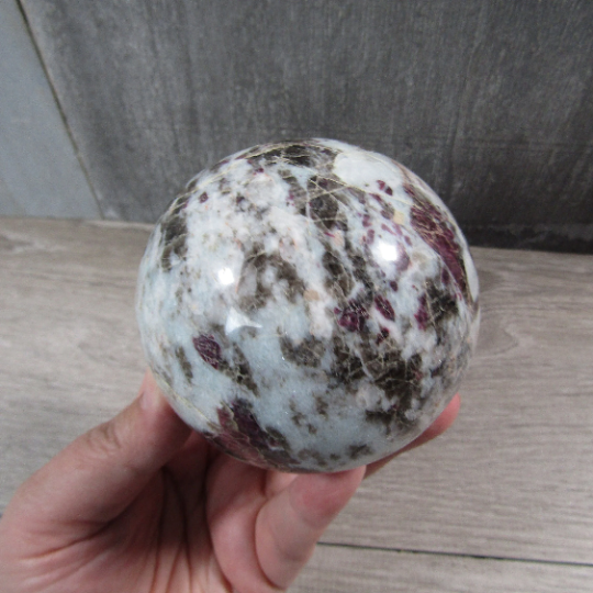 Pink Tourmaline In Quartz Sphere Large Display Size