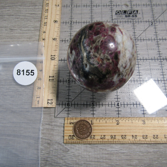 Pink Tourmaline In Quartz Sphere Large Display Size