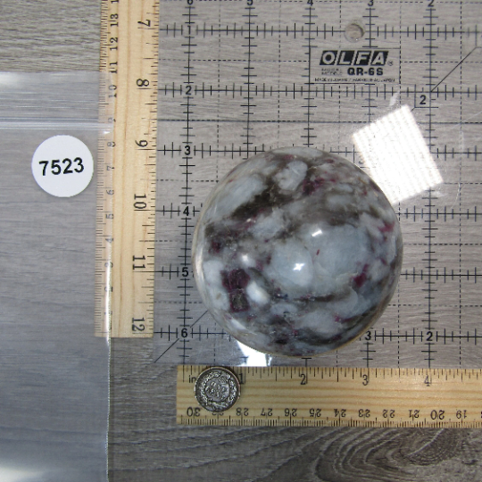 Pink Tourmaline In Quartz Sphere Large Display Size