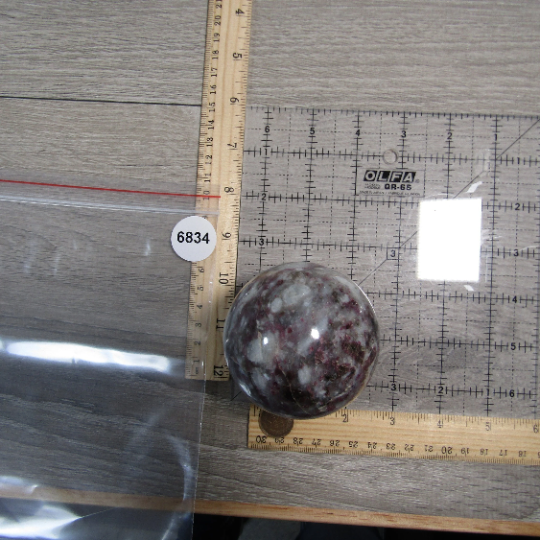 Pink Tourmaline In Quartz Sphere Large Display Size