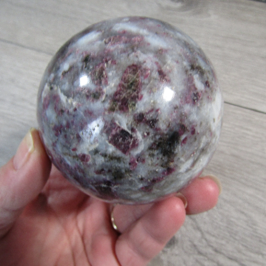 Pink Tourmaline In Quartz Sphere Large Display Size