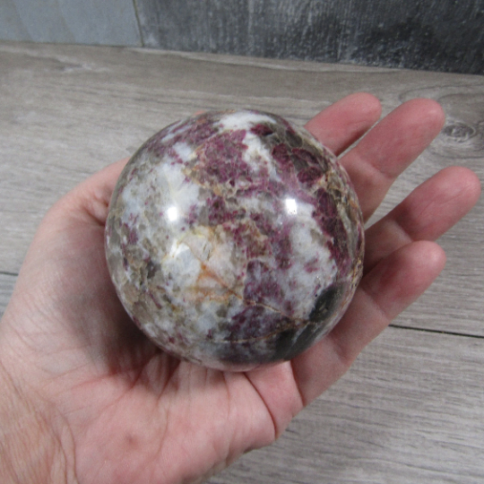 Pink Tourmaline In Quartz Sphere Large Display Size