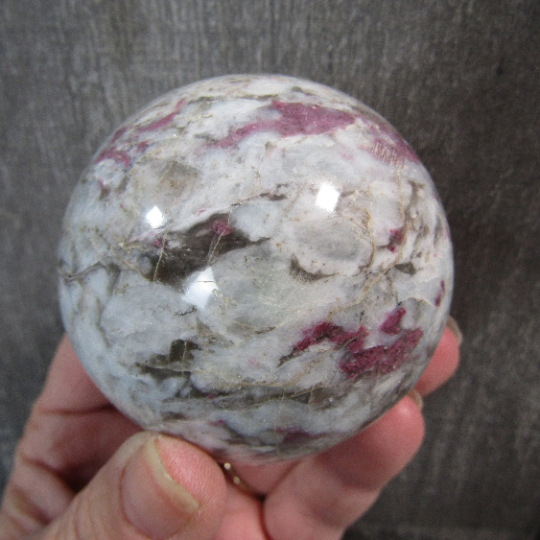 Pink Tourmaline In Quartz Sphere Large Display Size