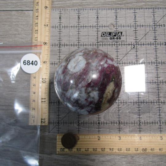 Pink Tourmaline In Quartz Sphere Large Display Size