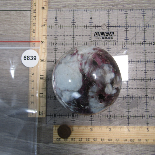 Pink Tourmaline In Quartz Sphere Large Display Size