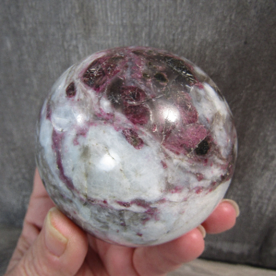 Pink Tourmaline In Quartz Sphere Large Display Size