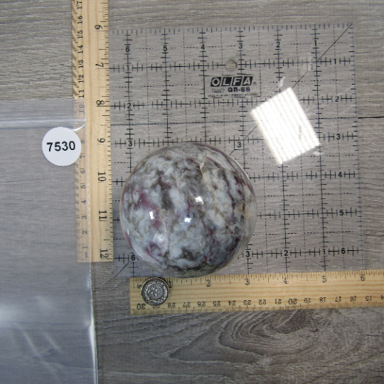 Pink Tourmaline In Quartz Sphere Large Display Size