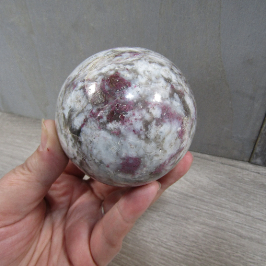 Pink Tourmaline In Quartz Sphere Large Display Size