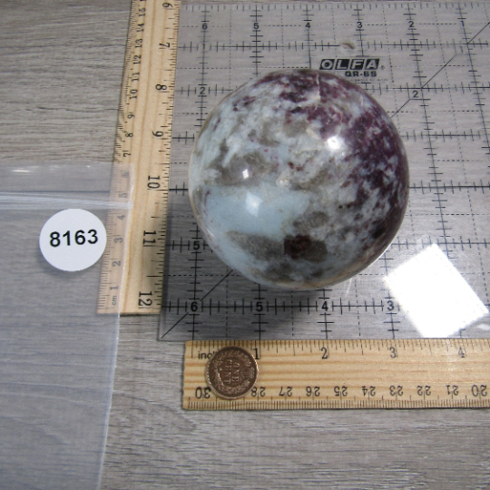 Pink Tourmaline In Quartz Sphere Large Display Size