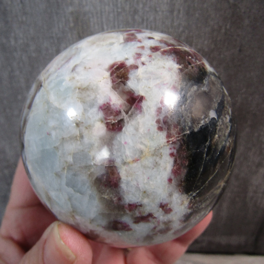 Pink Tourmaline In Quartz Sphere Large Display Size