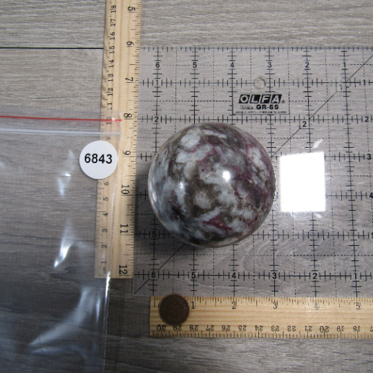 Pink Tourmaline In Quartz Sphere Large Display Size