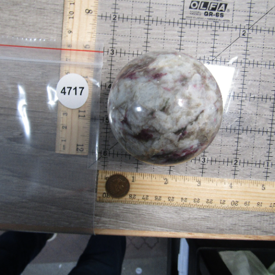 Pink Tourmaline In Quartz Sphere Large Display Size