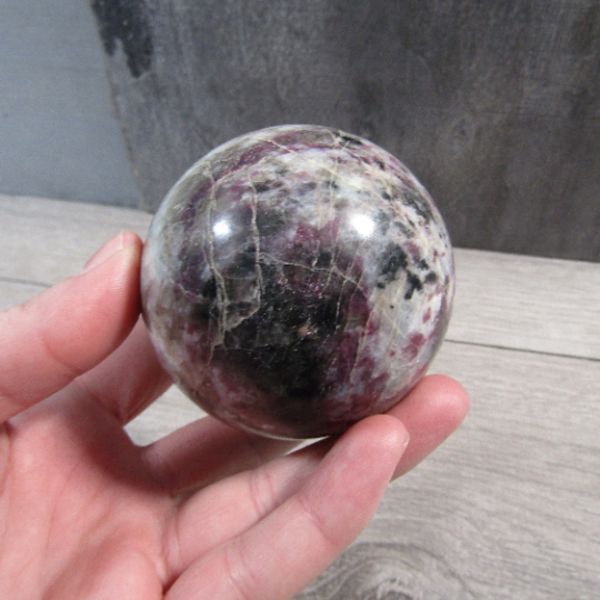 Pink Tourmaline In Quartz Sphere Large Display Size