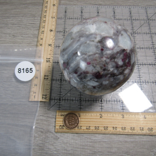 Pink Tourmaline In Quartz Sphere Large Display Size